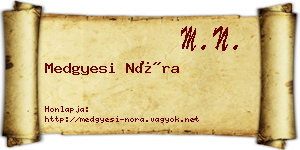 Medgyesi Nóra névjegykártya